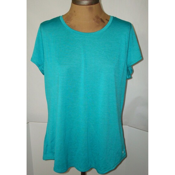 NWT Womens New PrAna Aqua Blue Run Yoga Top Logo Wicking Anti-Odor XL Revere Gym - Picture 1 of 4